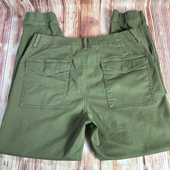 American Eagle Sz 6 Green Stretch Mid Rise Joggers Chino Twill Ankle Pants 31x26 - Picture 4 of 11